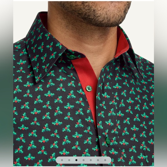 COMFORT STRETCH NON-IRON NOVELTY DRESS SHIRT CONTRAST TRIM - Picture 5 of 7